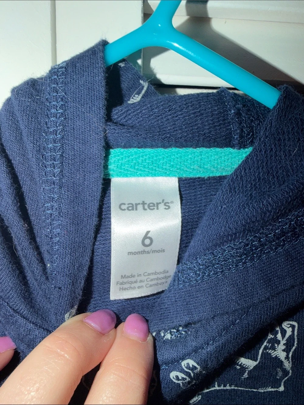 Carter's Navy Bulldog Hooded Zip-Up Sweatshirt